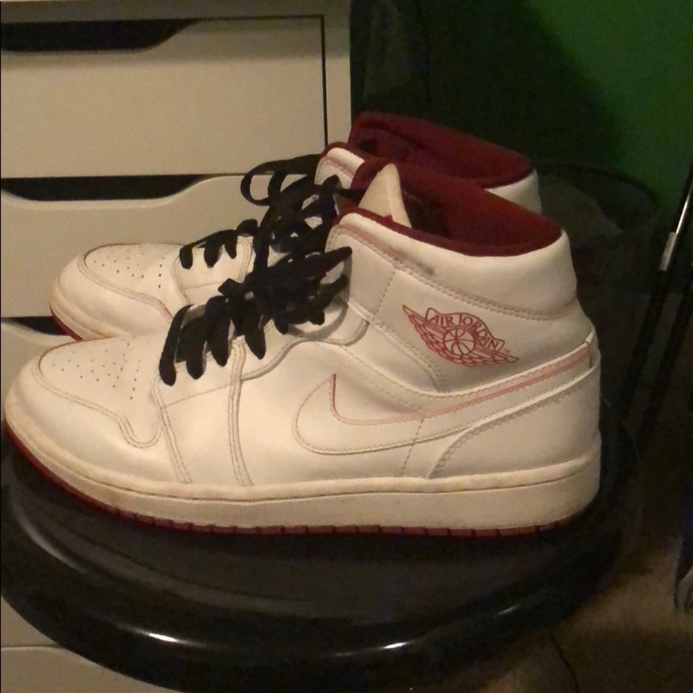 White and red Air Jordan 1’s